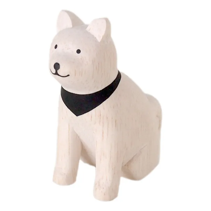 T-Lab Figurine en bois Chien Akita