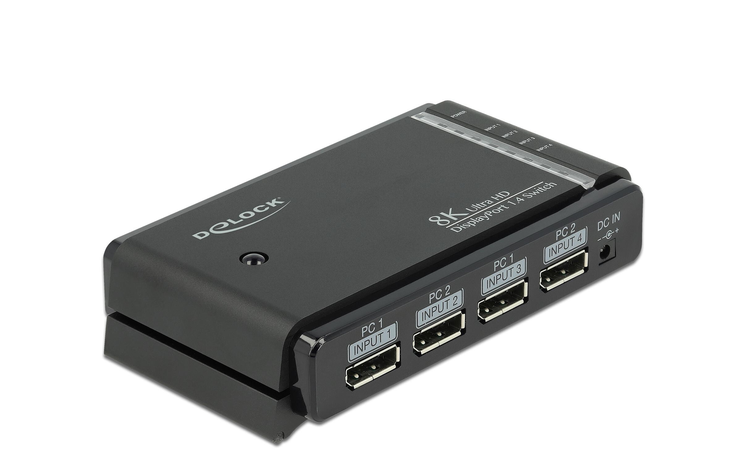 Switchbox 2x2 Displayport, 8K<br>Delock DisplayPort 1.4 Switch 2 x 2 DisplayPort in zu 1 x 2 DisplayPort out 8K