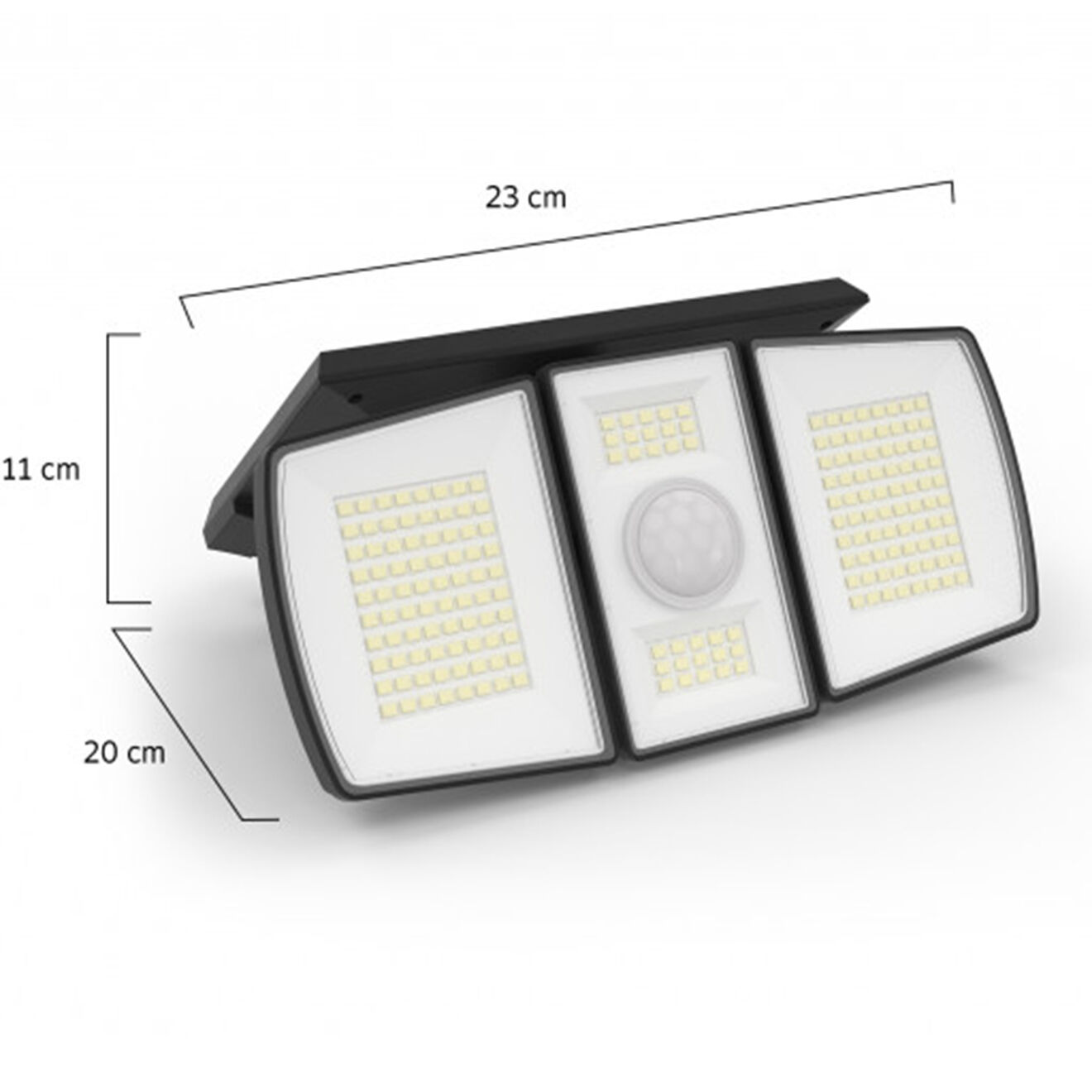Pratik Garden Applique solaire murale Thunderlight 3 têtes 190 LED noire - 20x13x11 cm