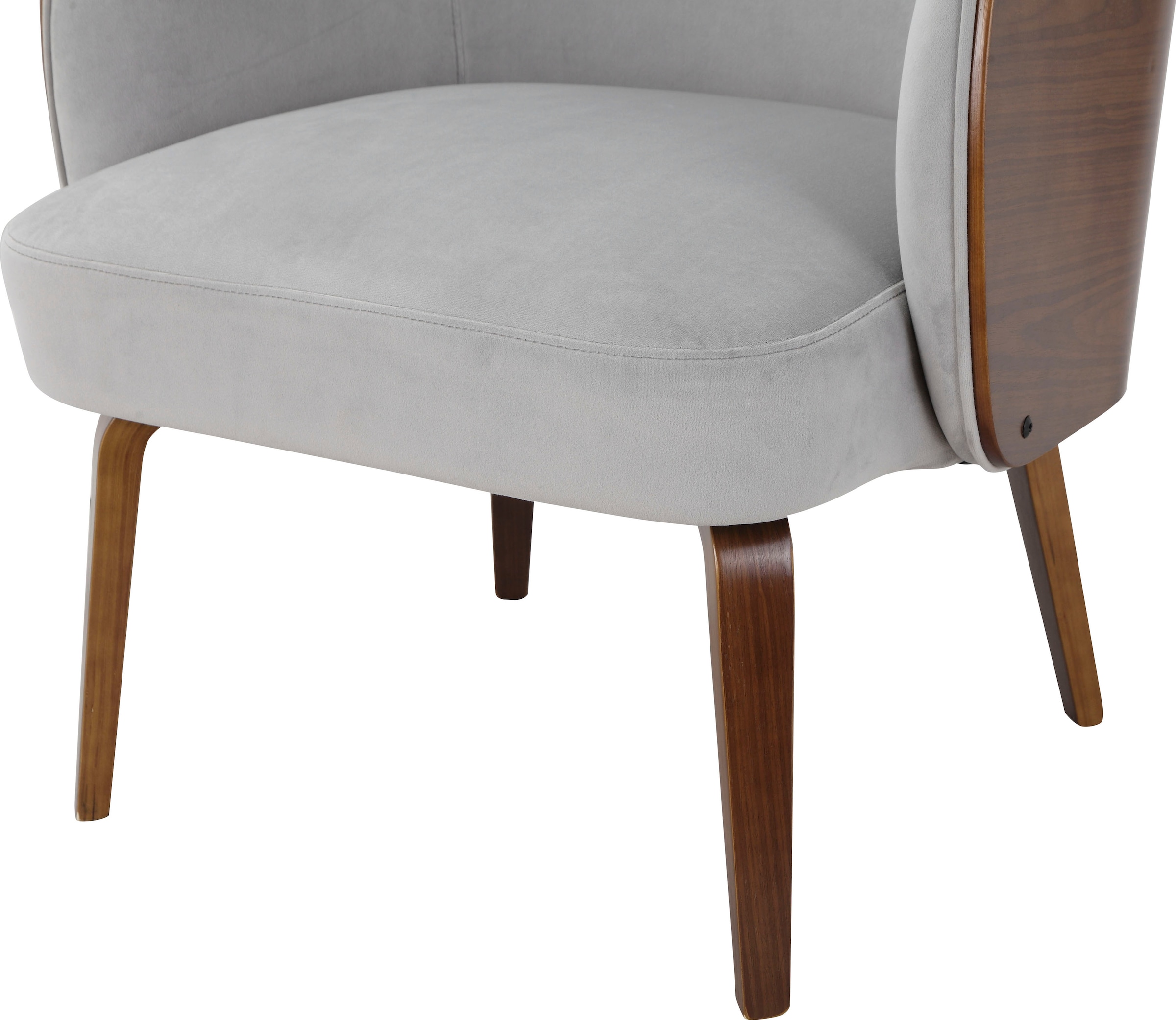 Home affaire Loungesessel »Eleena, Sessel Wohnzimmer,« 1 Stk. tlg. Stoff aus recyceltem Polyester, Beine aus Pappelholz, Sitzhöhe 47 cm