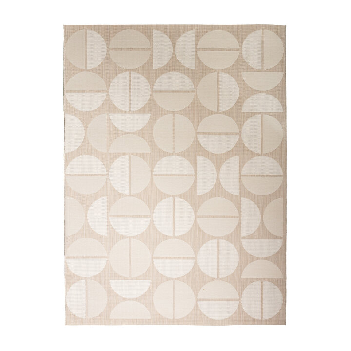 Buitenvloerkleed - Capri Circles Beige/Creme | Stijlvol!