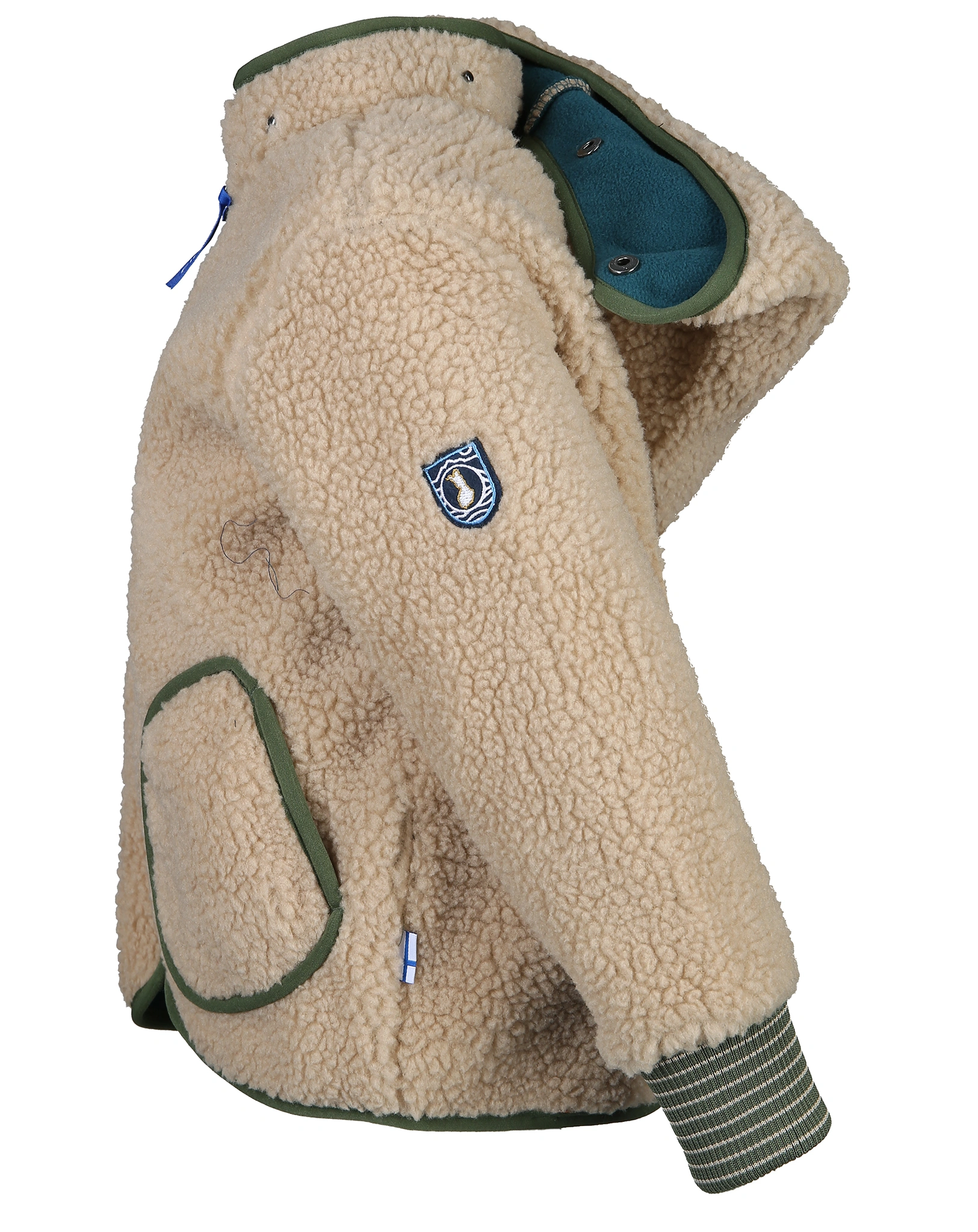 Teddy-Fleecejacke TONTTU NALLE in pebble/bronze green