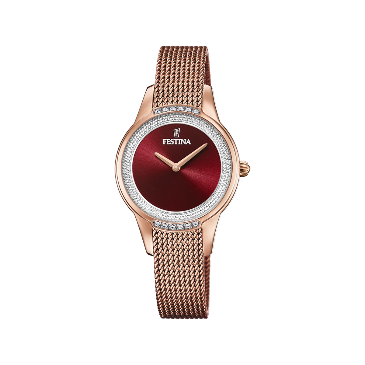 Montre Festina femme bracelet acier doré rose