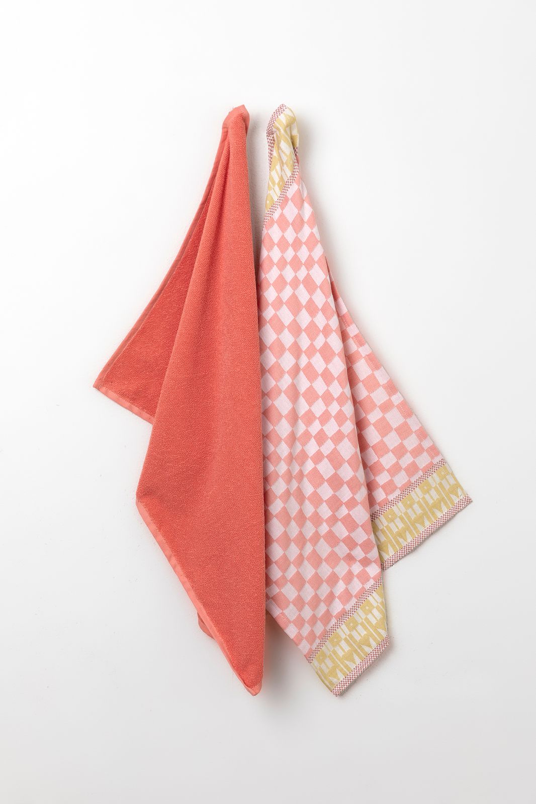 Oranje handdoek en theedoek terry