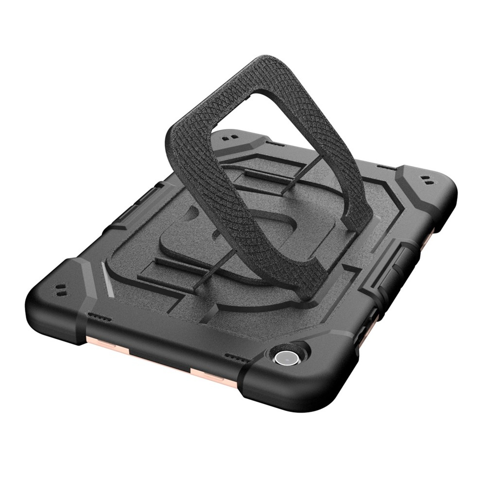 Samsung Galaxy Tab A11  Plus / A9  Plus Hybrid Outdoor Silikon Case Hülle mit Aufsteller - Schwarz