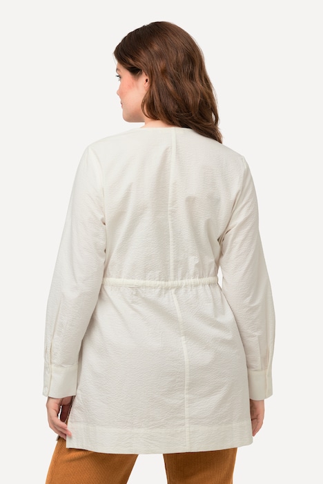 Longbluse, A-Linie, Rundhals, Langarm, Biobaumwolle