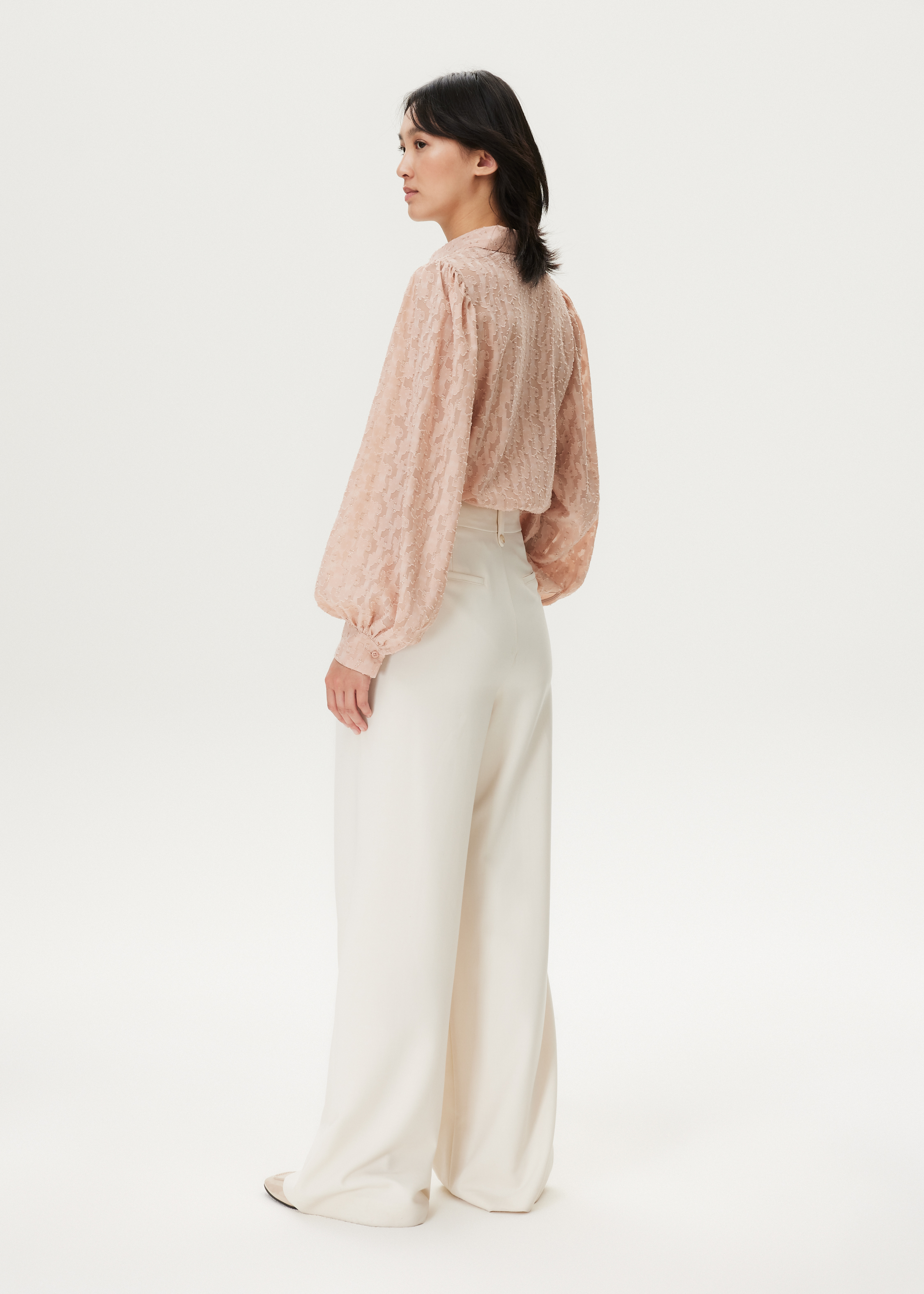 Blouse met glitter plumetis