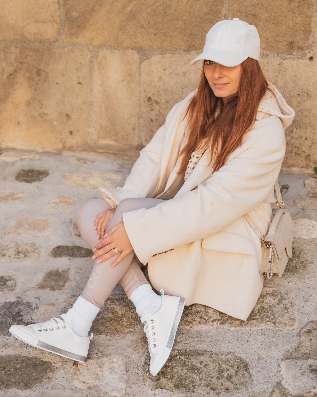 Basket femme blanche argentée en toile à lacets - Isla