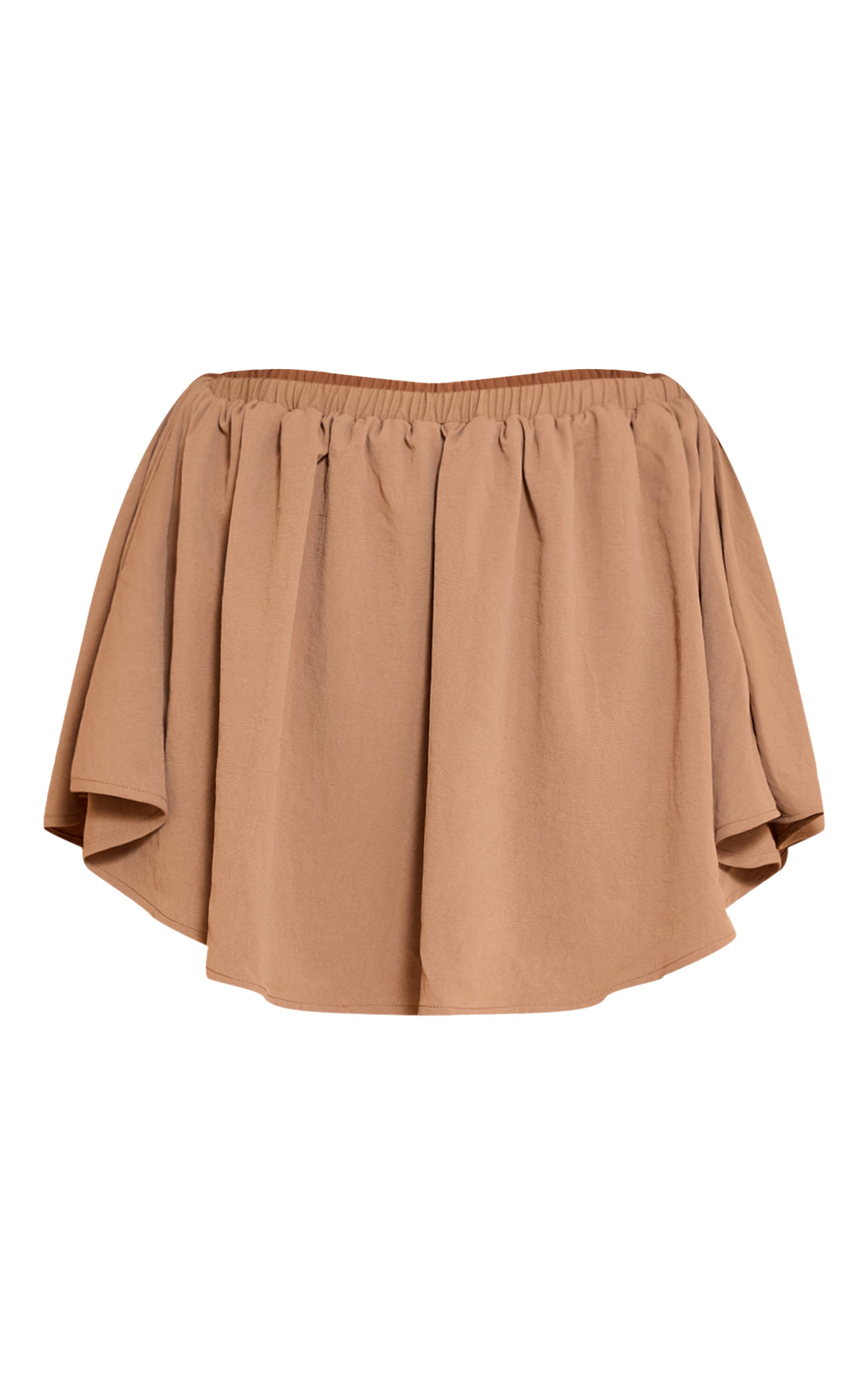 Gris Pierre Short Évasé En Satin Martelé Shape