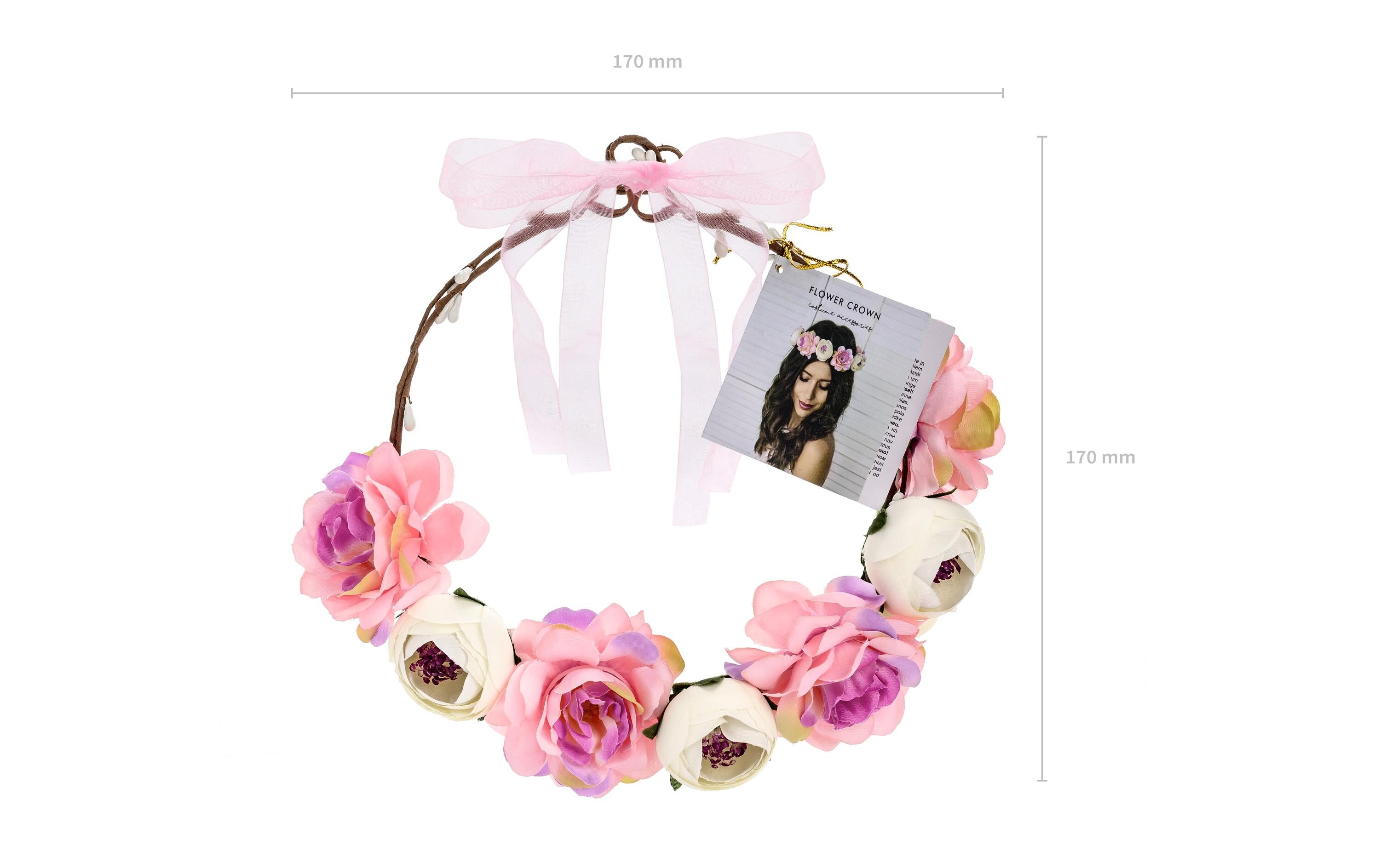 Hochzeitsaccessoire Blumenkranz 17 cm, MehrfarbigBlütenkranz als Haarschmuck für die Hochzeitsfrisur der Braut oder die Haare der Brautjungfern oder eine sommerliche Frisur für andere Partys