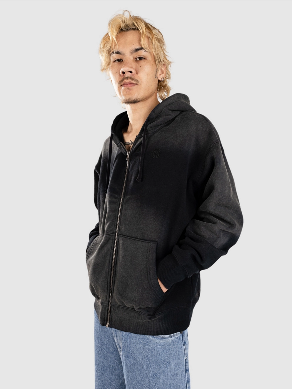 Ninth Hall Spray Zip Hoodie black