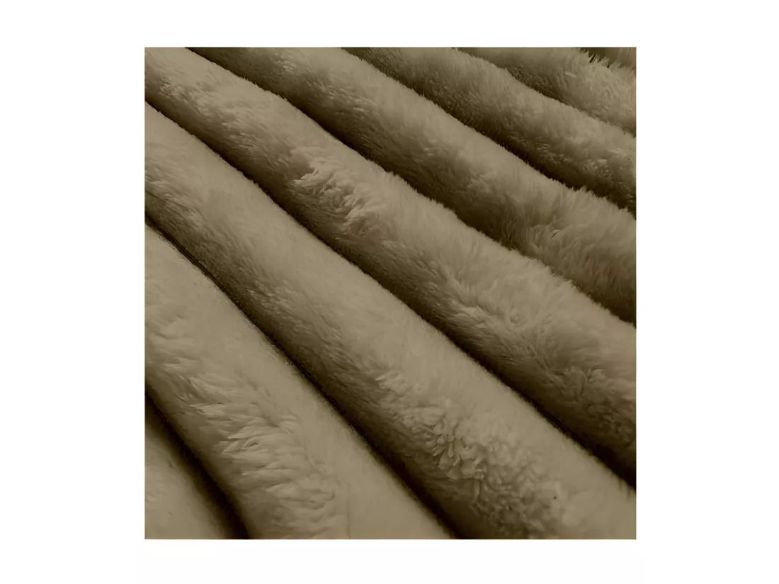 Couvre lit flanelle et velours 180x220 cm HIMALAYA camel, par Soleil d'ocre