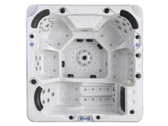 SPA 6 places gris granité avec accessoires - Gamme prestige ULYSSE IV - 132 jets - l220 x L220 x H97 cm - Système Balboa