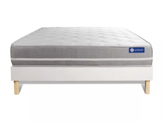Ensemble matelas Mémoire de forme ACTIMEMO TOUCH 120x200 3zones de confort + sommier KIT blanc