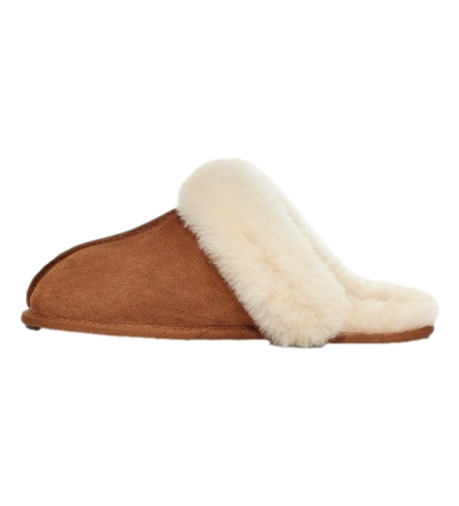 Pantufas UGG Scuffette II em couro marrom