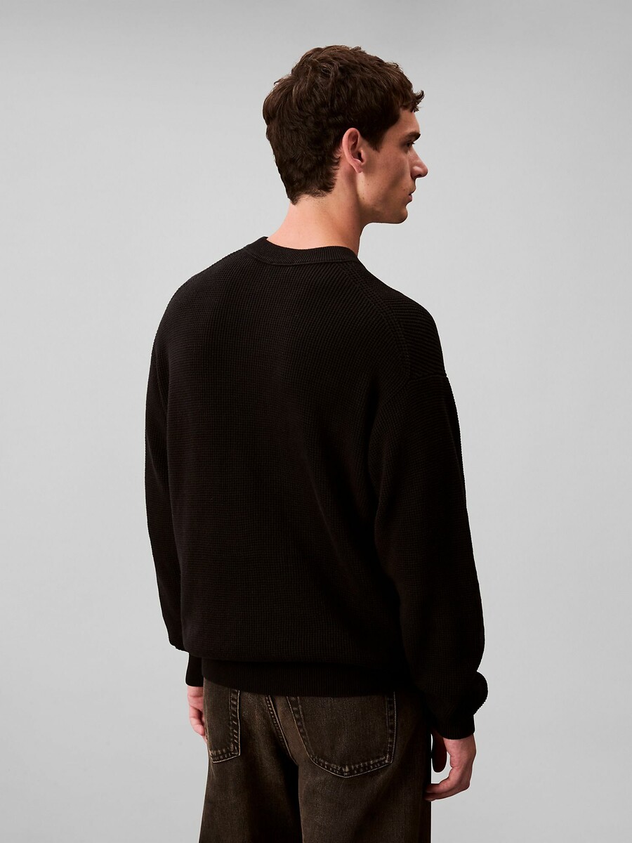 CALVIN KLEIN<br>Suéter com efeito relevo e gola redonda
