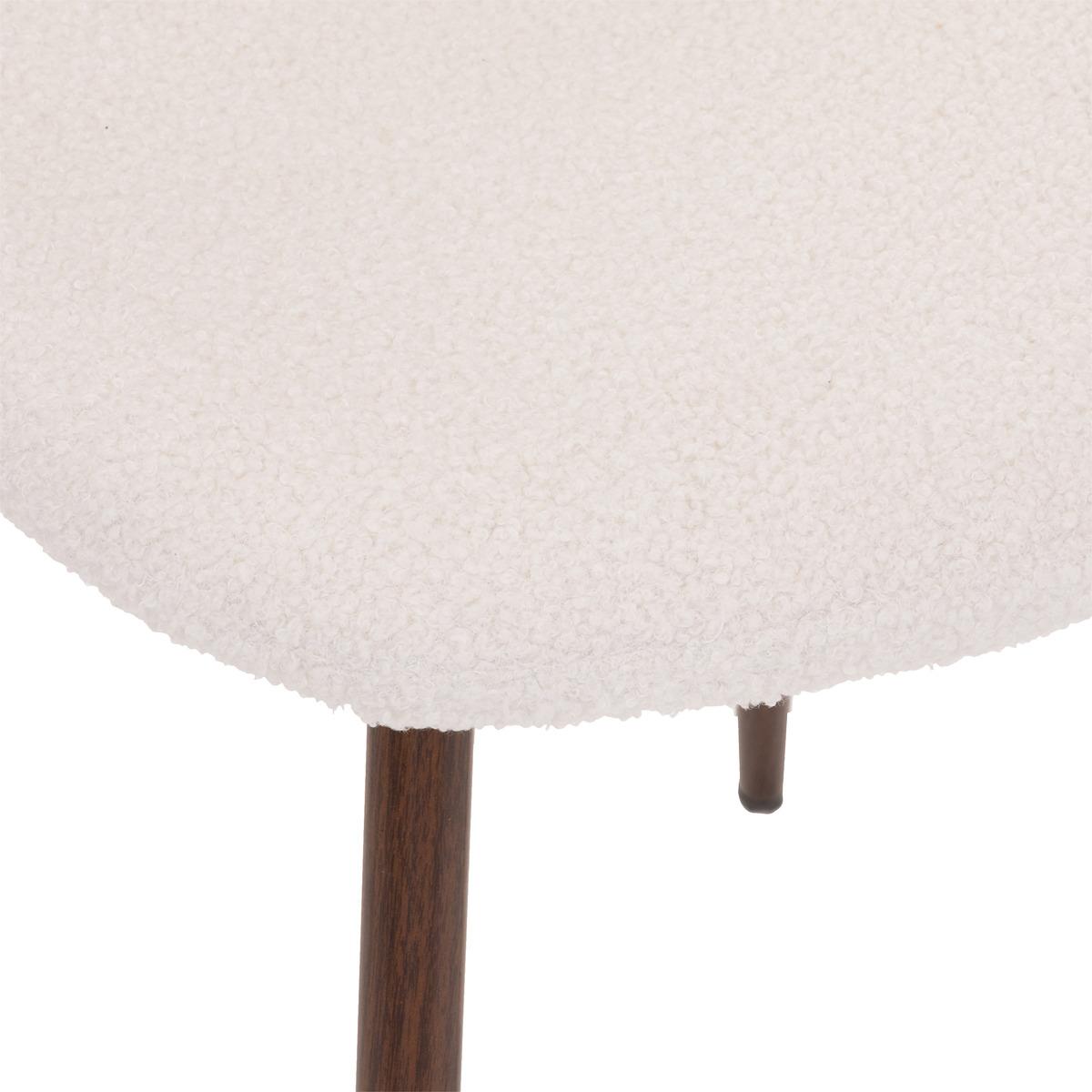 CHAISE IMITATION NOYER BOUCLE ROKA BLANC