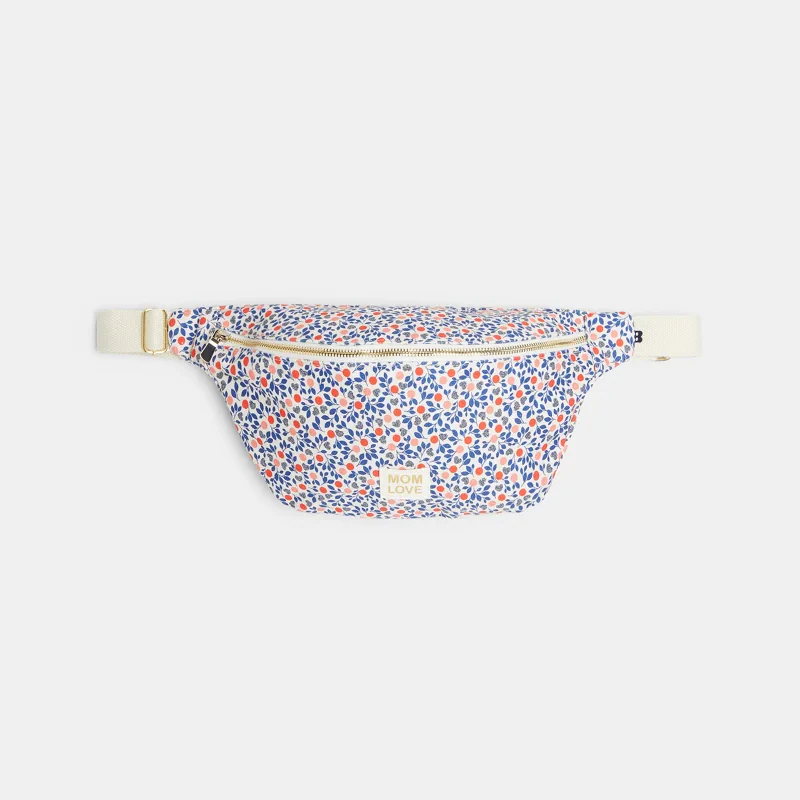 Sac banane coton fleuri rouge bébé fille Rouge