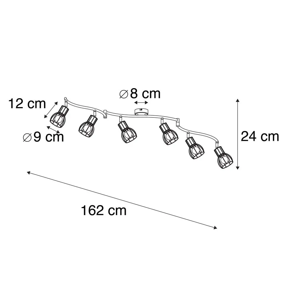 Qazqa opbouwspots botu zwart e14