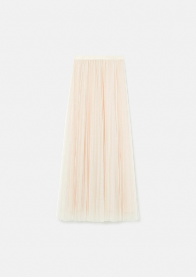 Jupe Julietteécrue en tulle plissée