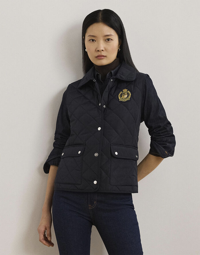 Lauren Ralph Lauren SATIN FINISH RCYCLD-QLT VEST W CRES Dk navy