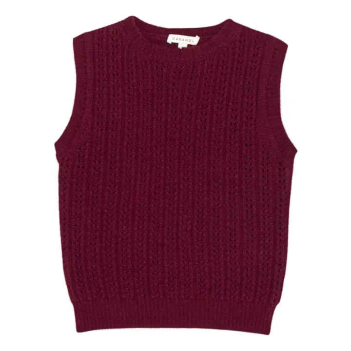 Caramel Pull Sans Manches Laine Mocho | Prune
