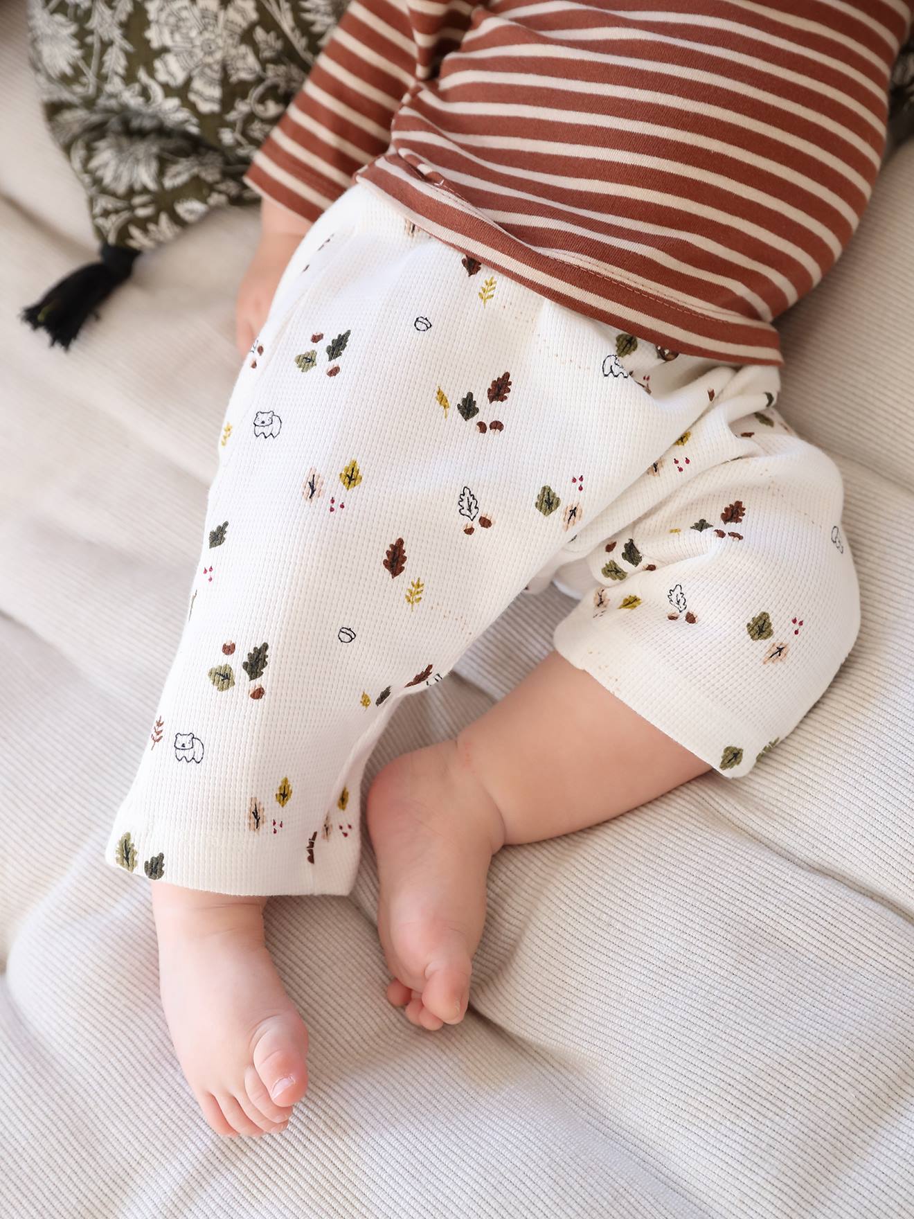 Conjunto de 2 camisetas de manga comprida para bebê, marrom médio, bicolor/multicoloridas
