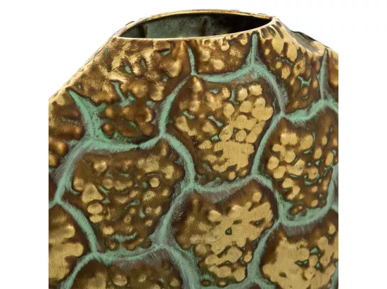 Vase en métal doré 29x9.5x35h