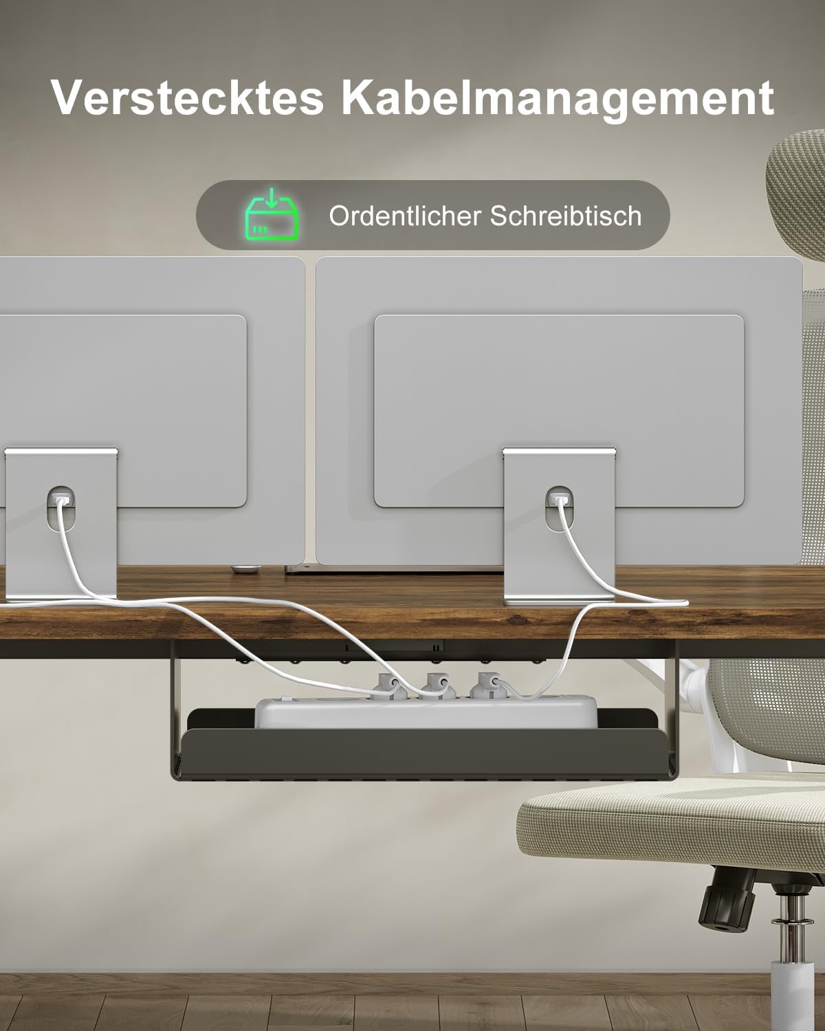 Devoko Höhenverstellbarer Schreibtisch 200x100cm mit Typ-C Ladeanschluss, Schreibtisch Höhenverstellbar Elektrisch, Mobiler Elektrisch Computertisch mit Kabel Management Tray, Vintage-Braun
