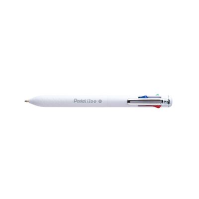 Pentel iZee - Stylo à bille 4 couleurs corps blanc - noir, rouge, bleu, vert - 0,7 mm