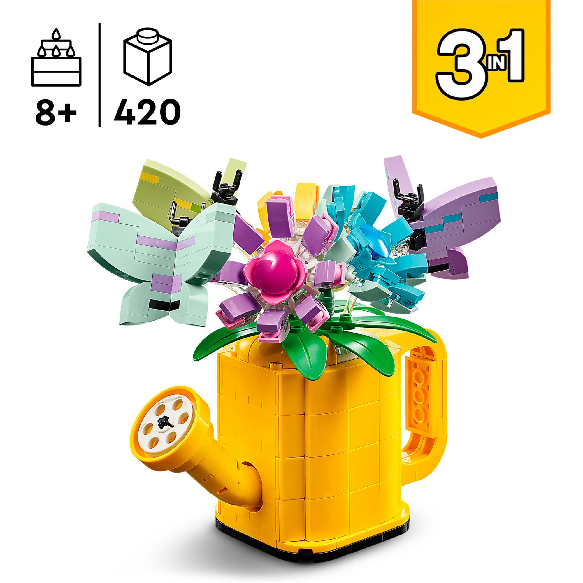 LEGO Konstruktionsspielzeug Creator 3-in-1 Gießkanne mit Blumen