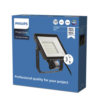 Philips ProjectLine-schijnwerper met beweging en dag/nacht sensor 3000K 30W