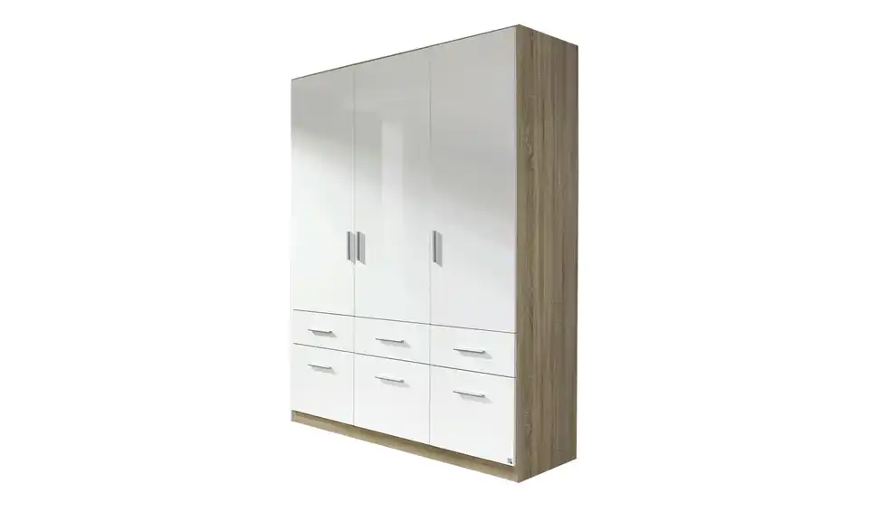 Kleiderschrank Celle 136 cm Eiche Sonoma (Nachbildung), Weiß