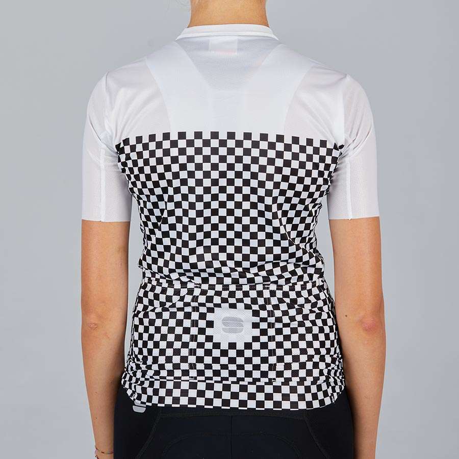 Sportful Checkmate Fietsshirt Korte Mouwen Wit Dames