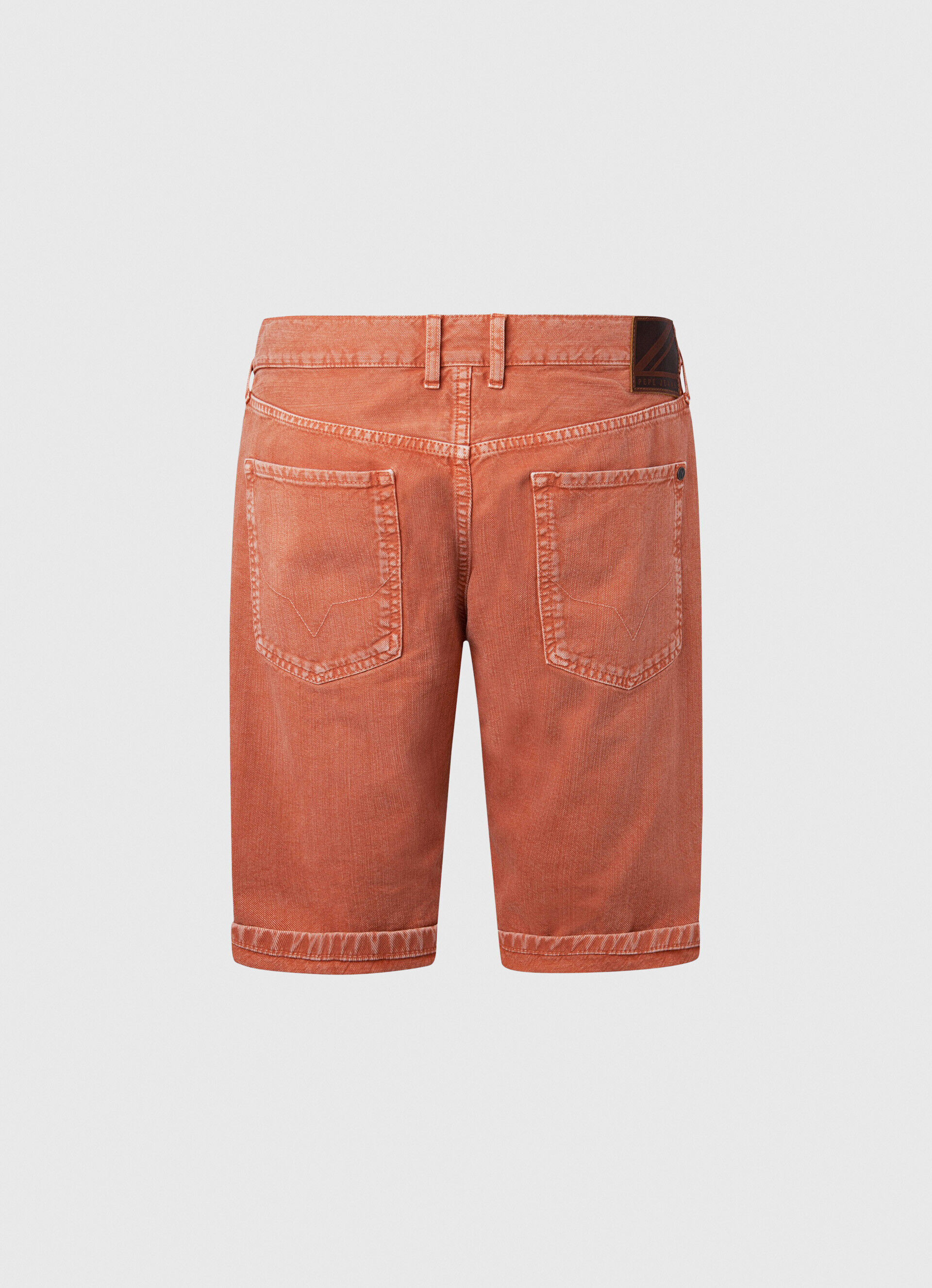 CALLEN FIT RELAXED DENIM BERMUDA - laranja abóbora