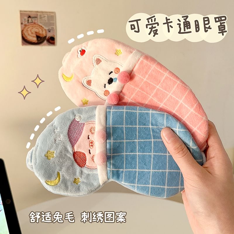 Hekki - Geborduurd slaapmasker met dierenmotief (diverse ontwerpen)