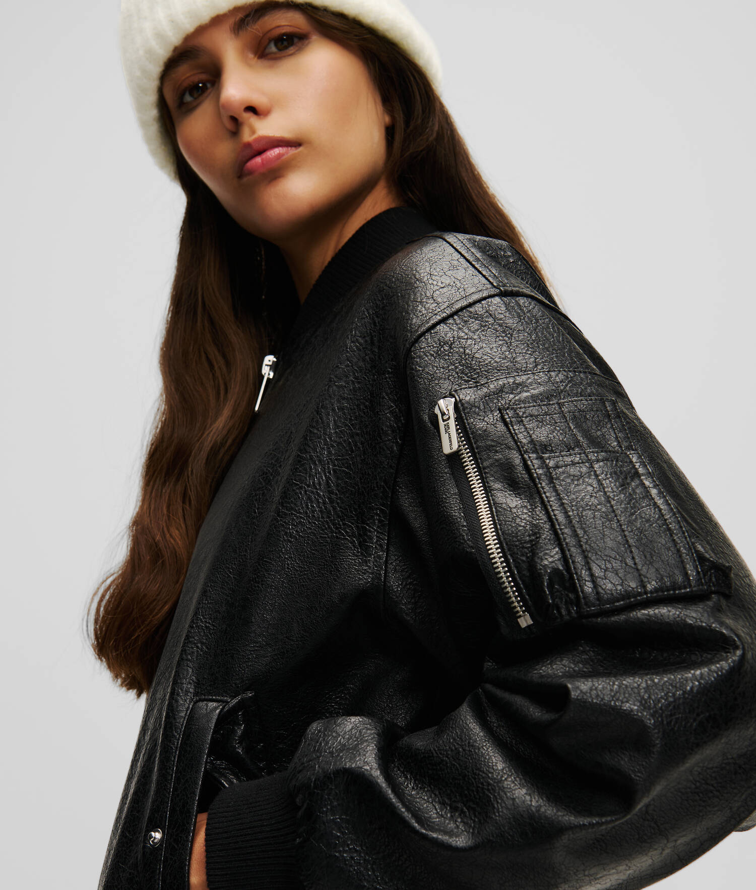 VESTE AVIATEUR EN SIMILI-CUIR KLJ