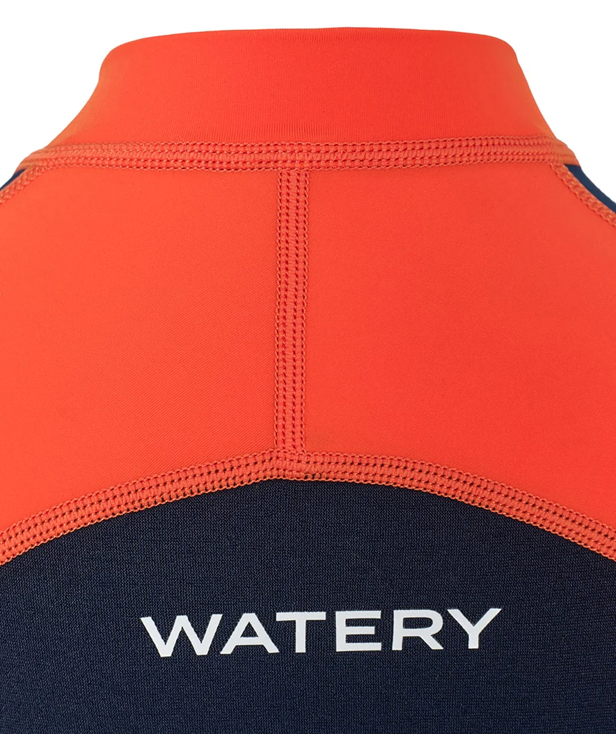 Watery UV våddragt til børn - Calypso Langærmet - Orange/blå