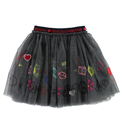 Dolce & Gabbana Tylnederdel - M?rkeGrå m. Print/Patches