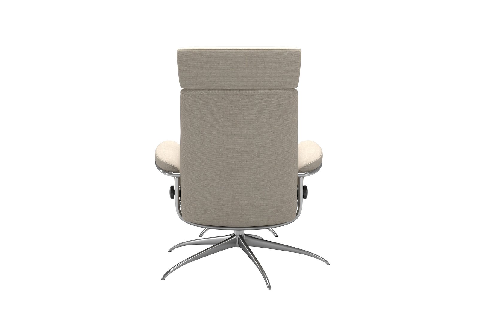 London lenestol m/krakk Tekstil Jasmine Beige – Star understell – Alu
