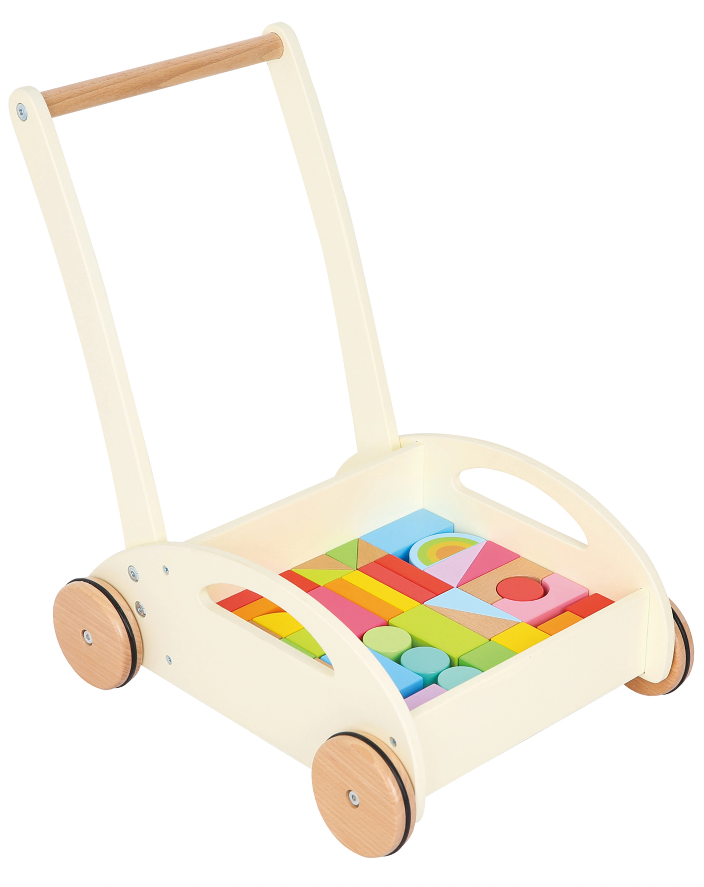 Lauflernwagen BABY WALKER mit Holzbausteinen