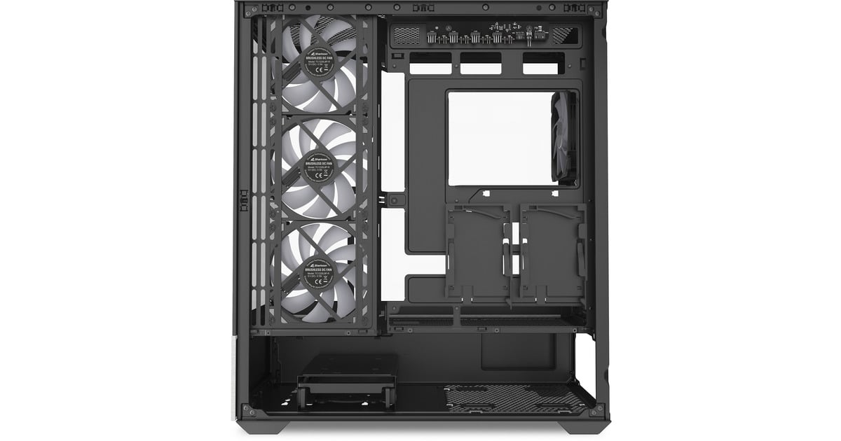 SharkoonAK7 ARGB midi tower behuizing  (Zwart | 2x USB-A | 1x USB-C | RGB | Tempered Glass)