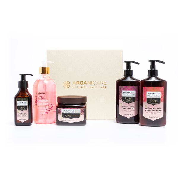 Coffret cheveux & corps brillance ultime Silk Arganicare 5 soins
