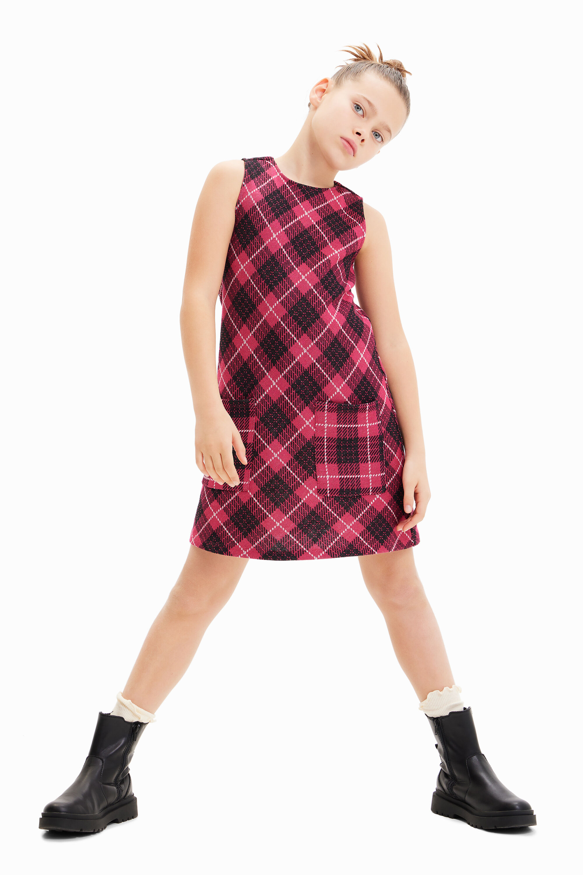 Robe chasuble carreaux