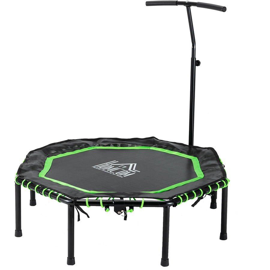 HOMCOM Fitness-Trampolin mit Höhenverstellbarer Haltegriff schwarz, grün