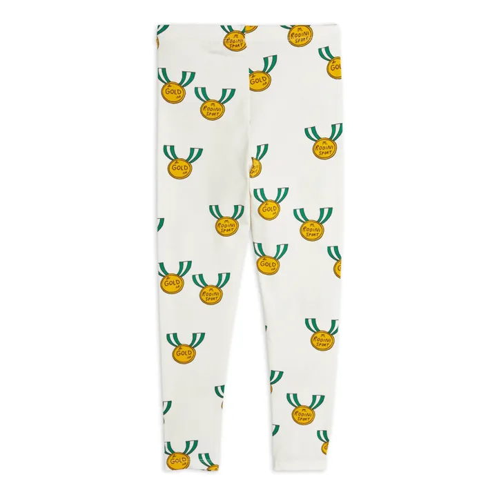 Mini Rodini Legging Médaille Coton Bio | Blanc