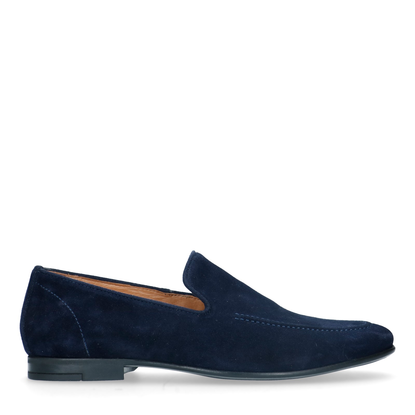 Blauwe suède loafers