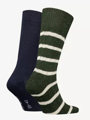 Pacote com 2 pares de meias clássicas listradas