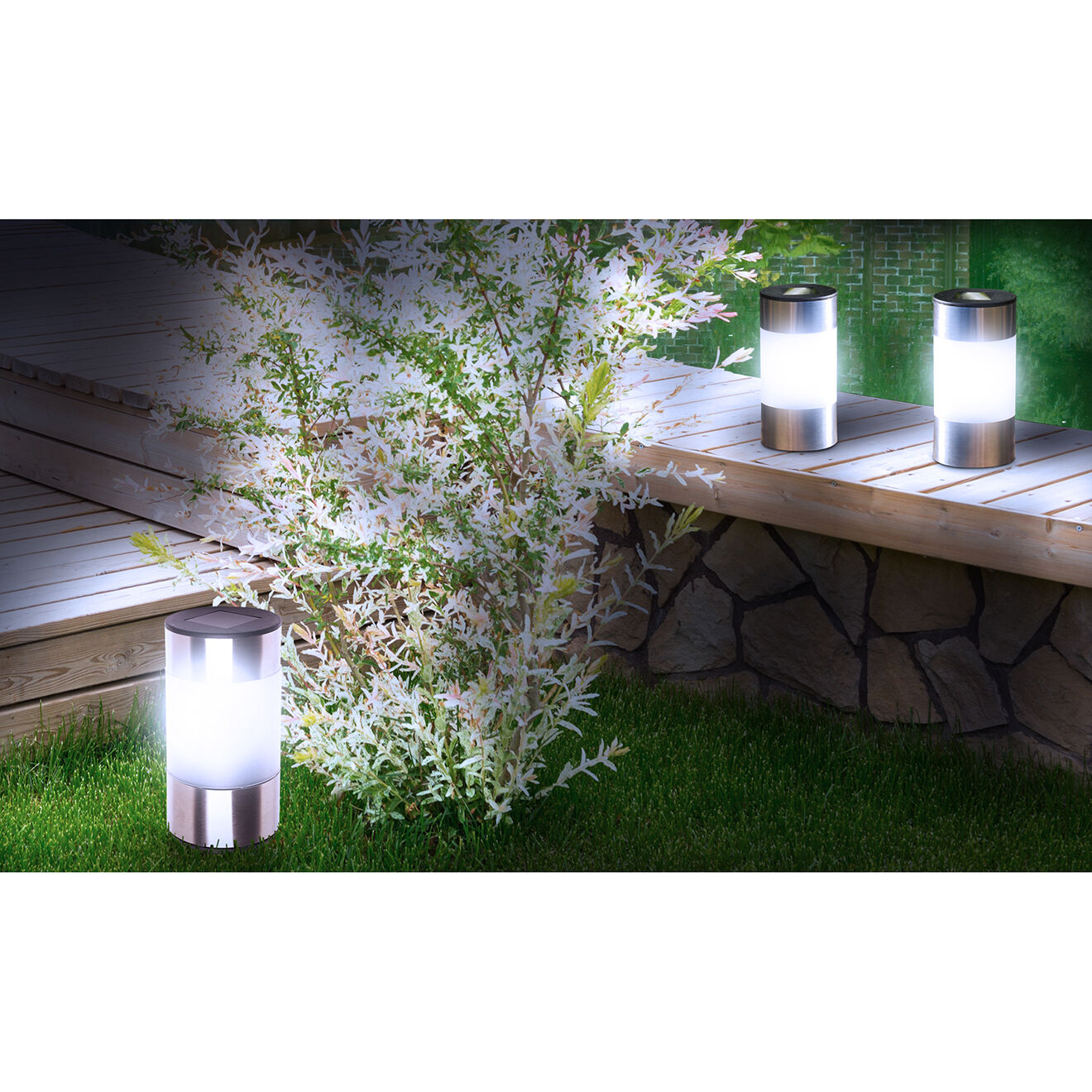 Pratik Garden 8 Bornes solaires Inoxia acier