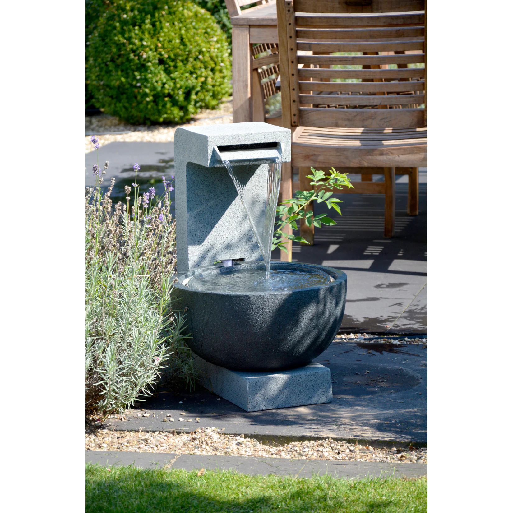 Dobar 96120e Design-Gartenbrunnen mit runder Schale